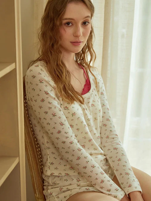 Coquette Floral Cotton Pajama Set