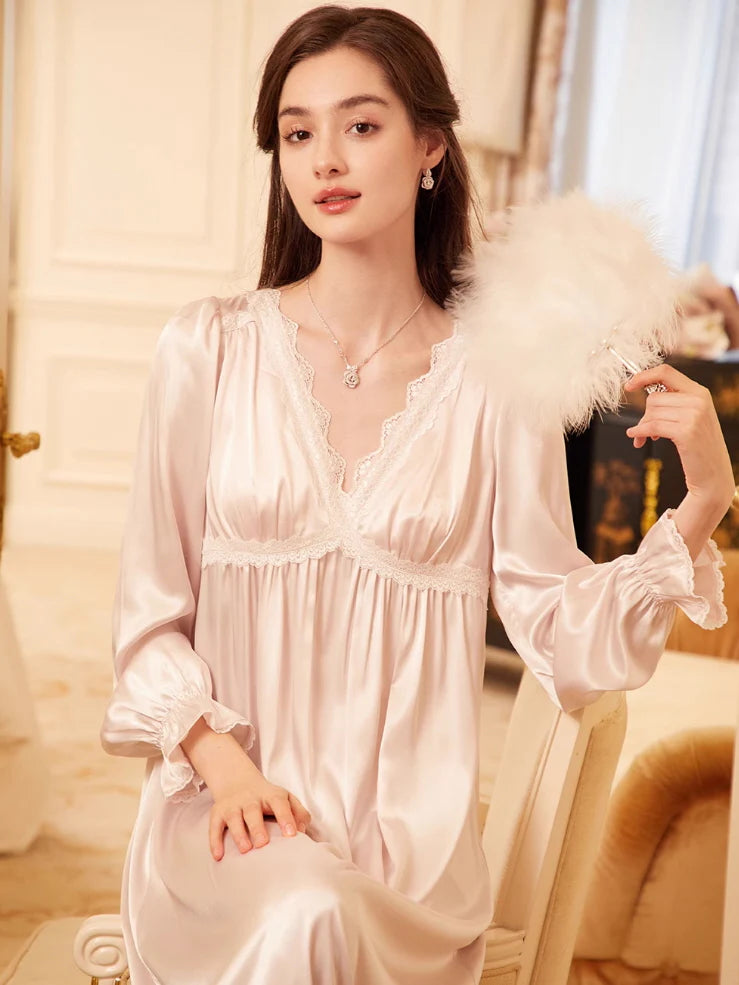 Princess Silky Lace Trim Nightgown
