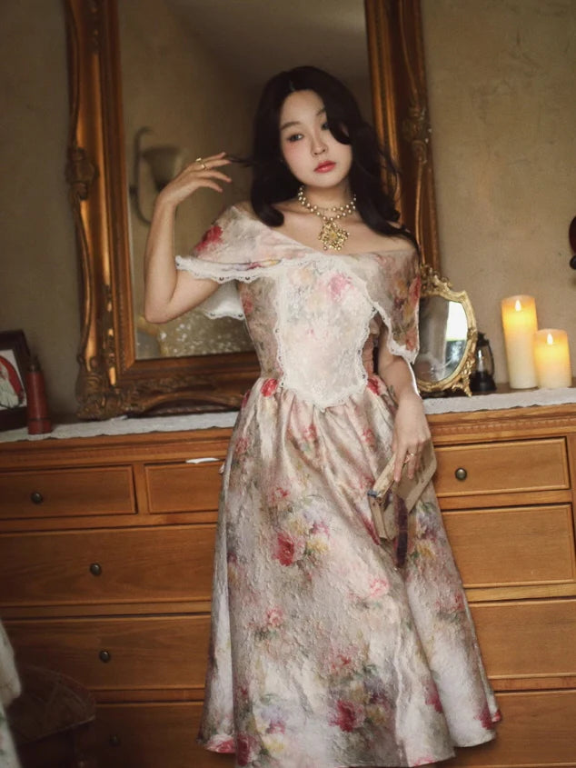 Victorian Floral Lace Elegance Dress