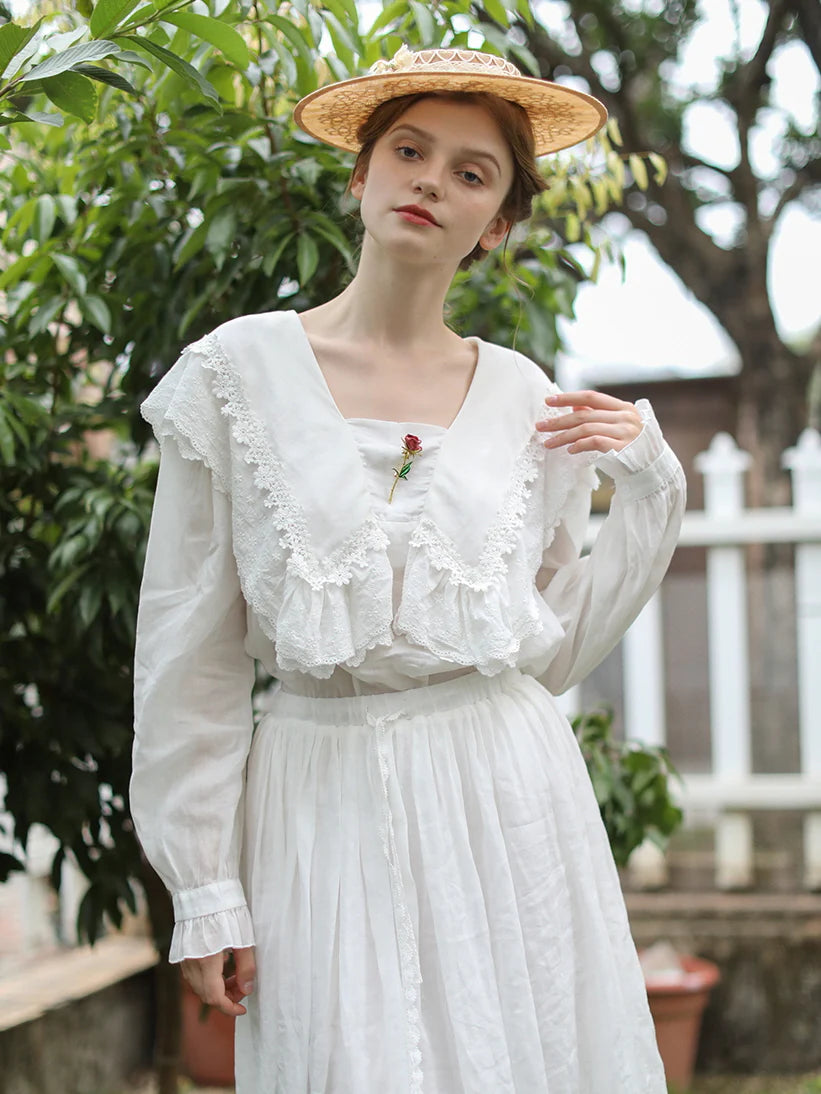 Lucy's Retro Floral Elegance Blouse