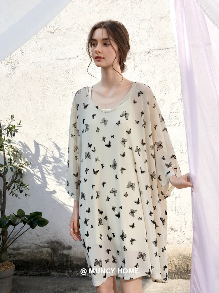 Butterfly Dream Nightgown with Slip Set
