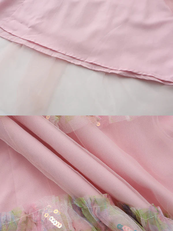 Blooming Ruffle Pink Tulle Dress