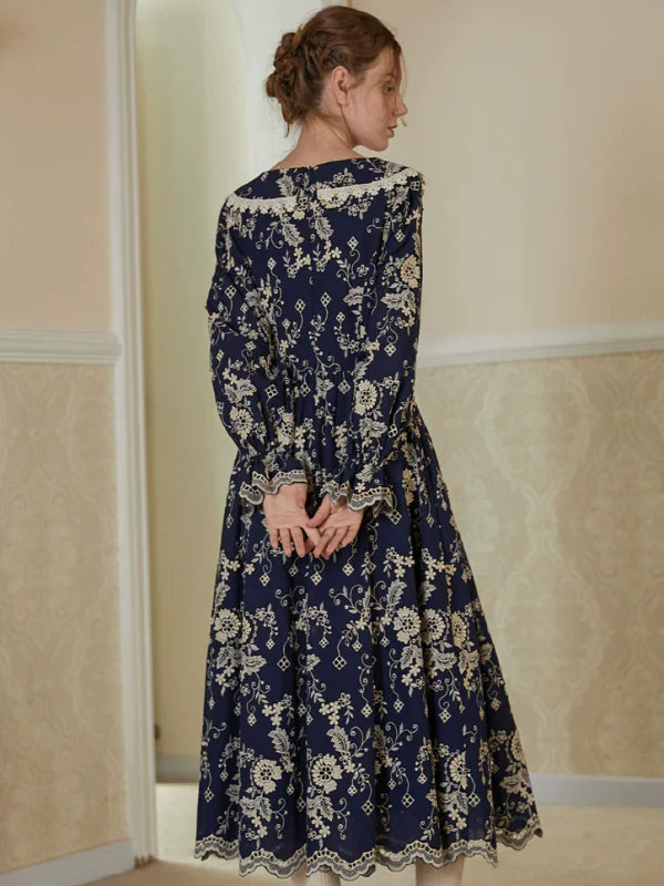 Vintage Floral Frill Dress