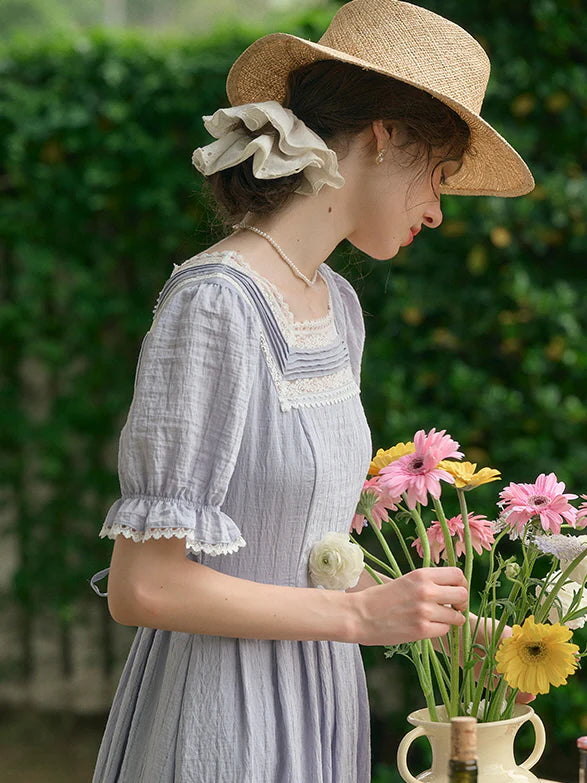 Sophia's Lace Whisper Blue Dress