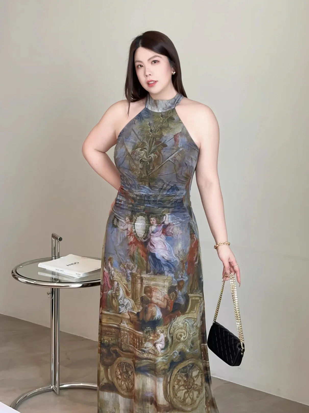 Renaissance Muse Halter Maxi Dress