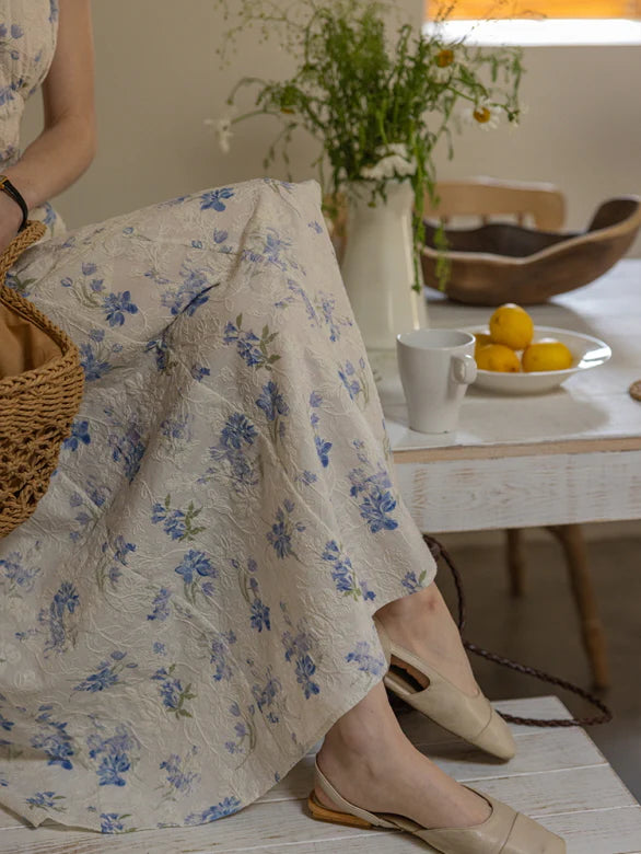 Blue Blossom Vintage Lace Dress