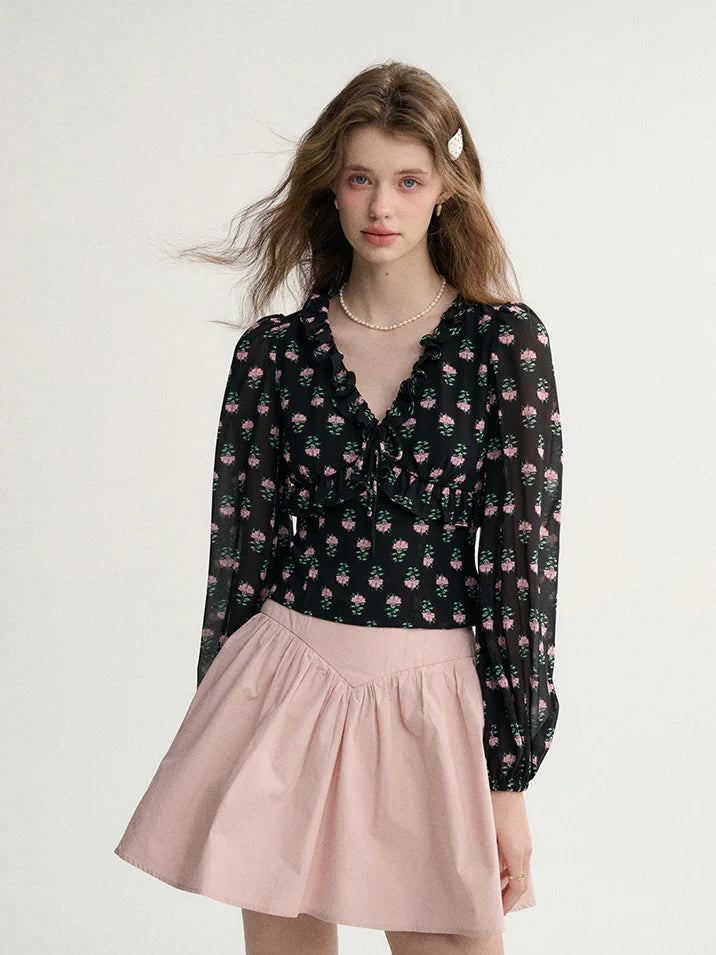 Midnight Rose Vintage Blouse