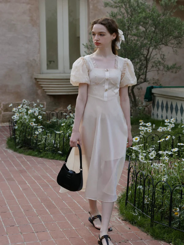 Enchanted Bloom of the Ivory Dawn Dress