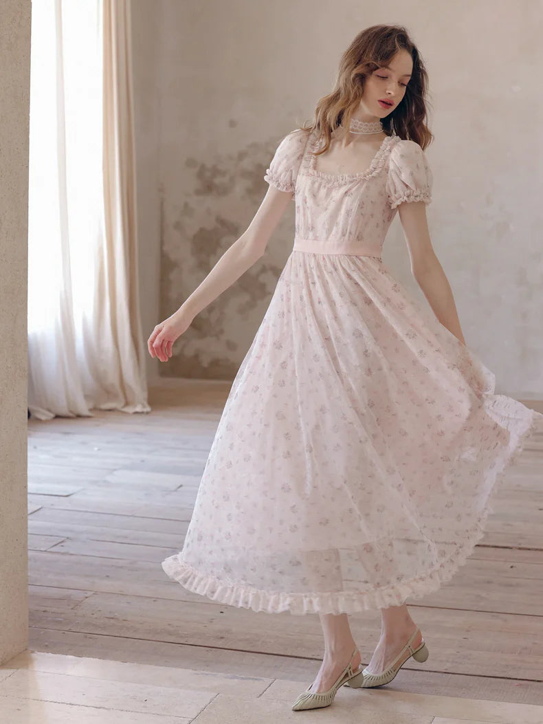 Blush Lace Blossom Dress