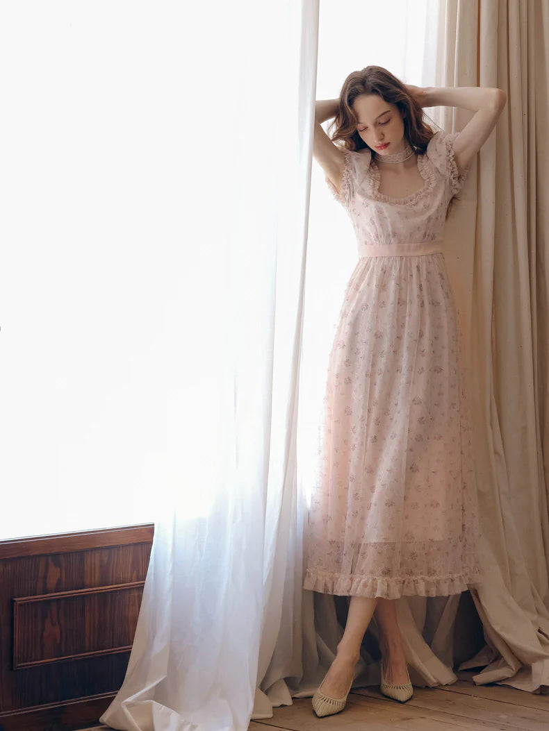 Blush Lace Blossom Dress