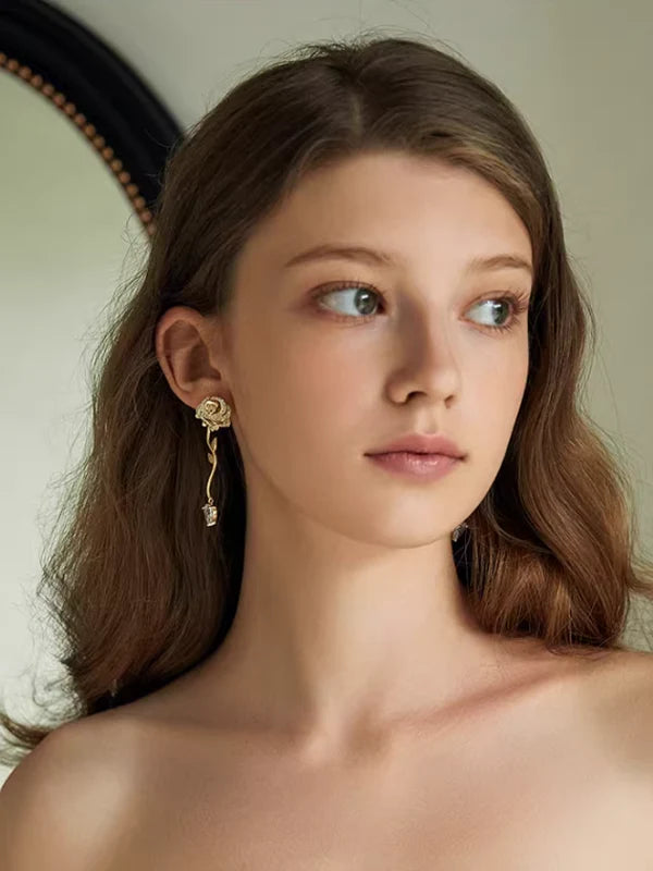 Rose Zircon Earrings