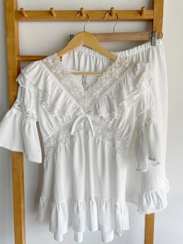 Romantic Lace Frill Pajama