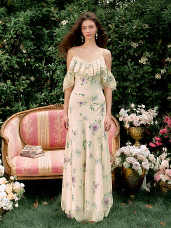 Buttercream Garden Ruffle Dress