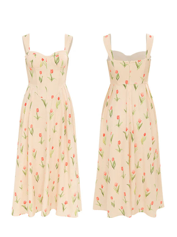 Ethereal Tulip Blossom Corset Dress