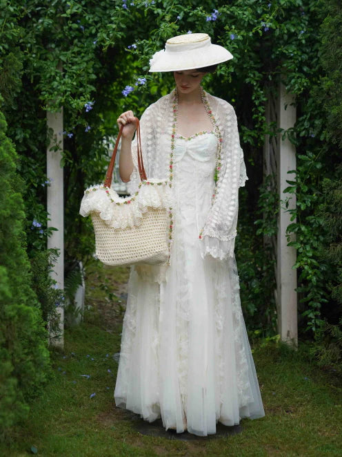 Garden Lace Bloom White Dress