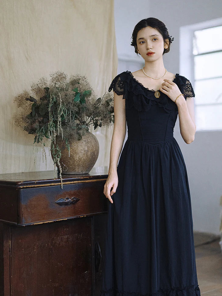 Audrey's Vintage Charm Black Dress
