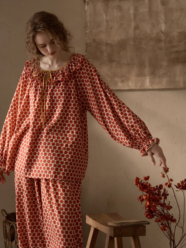 Vintage Polka Dot Pajama Set