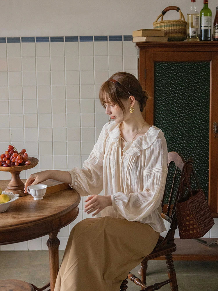 Lily's Cottage Charm Ivory Blouse