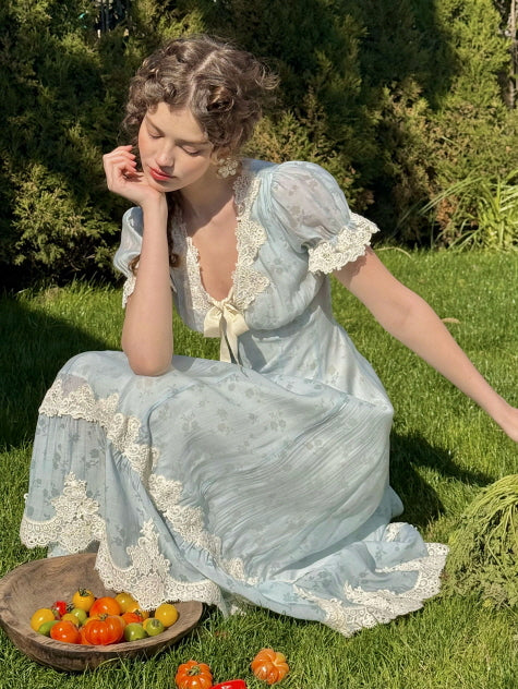 Romantic Blue Garden Bloom Dress