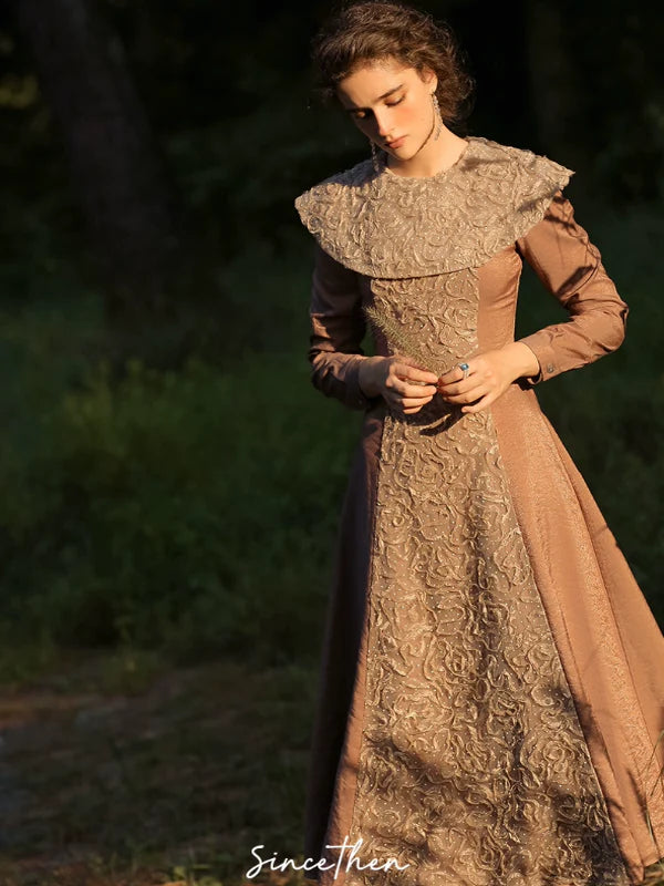 French Retro Rosy Twilight Dress