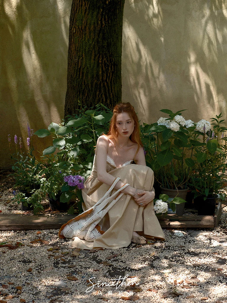 Amelia's Dreamy Beige Cottage Dress