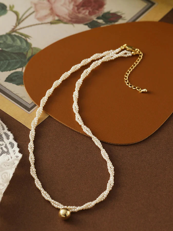 Vintage-Inspired Double-Layer Beaded Necklace