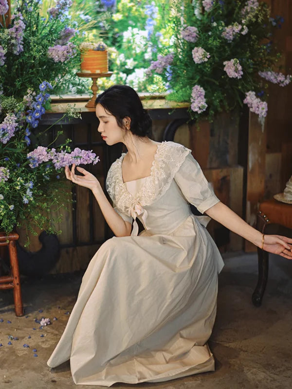 Vintage Charm Cream Lace Dress