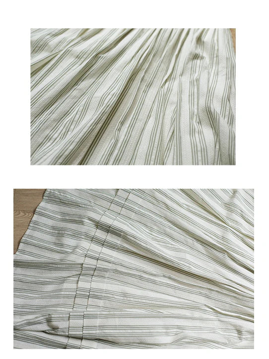 Sophia's Pastoral Green Stripe Dress