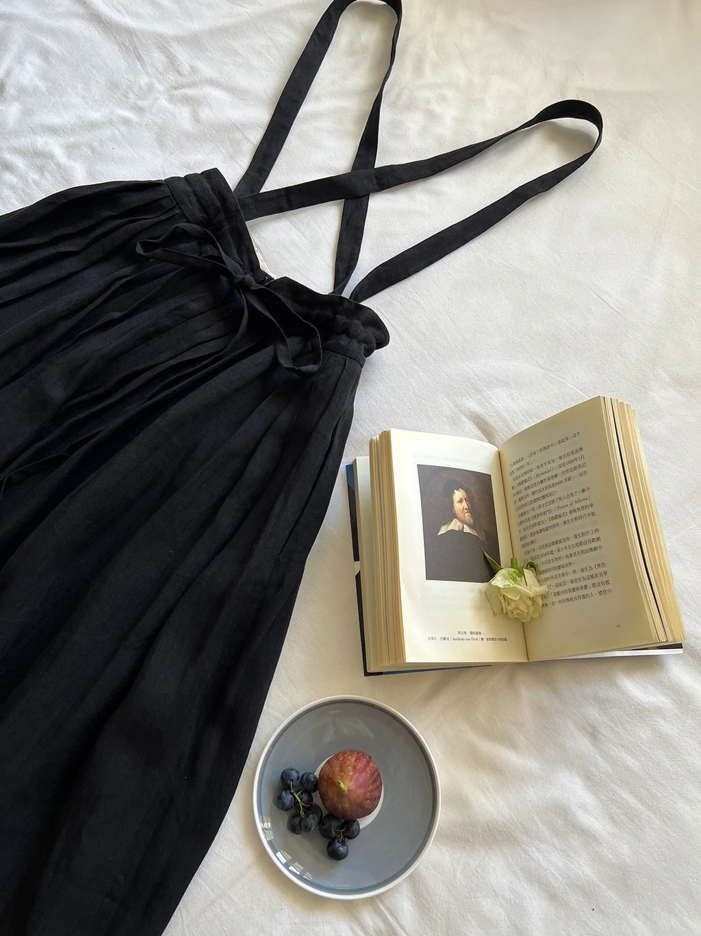 Vintage Linen Suspender Skirt