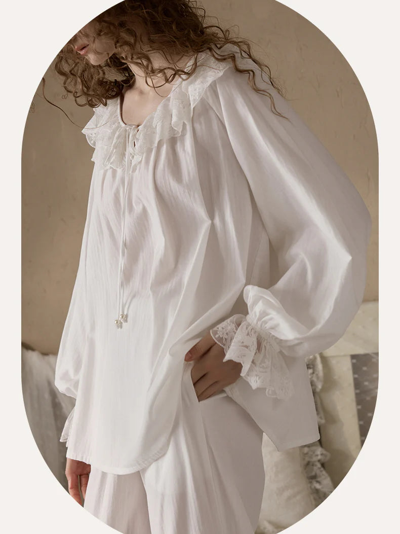 Romantic Ruffle Lace Loungewear Set