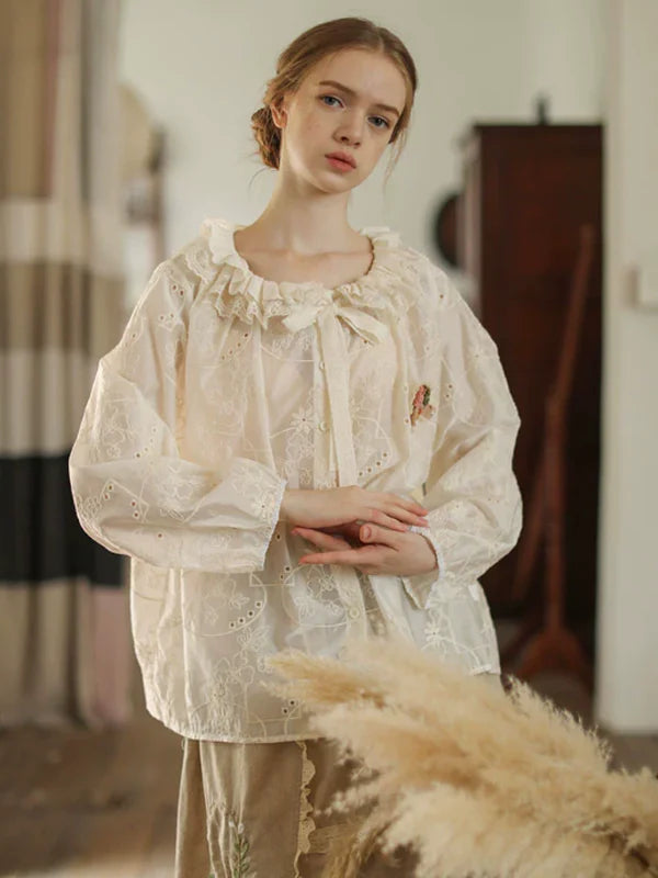 Vintage Blossom Lace Blouse