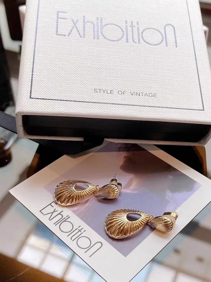 Golden Teardrop Vintage Earrings