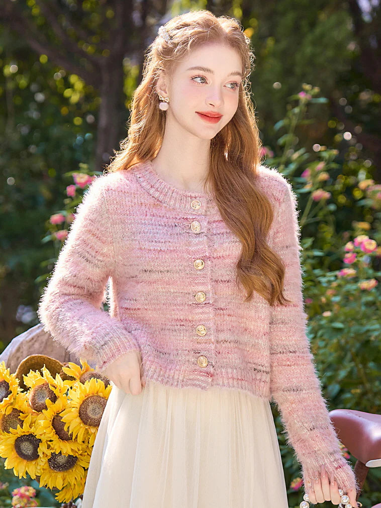Cozy Dreamy Pink Knit Cardigan