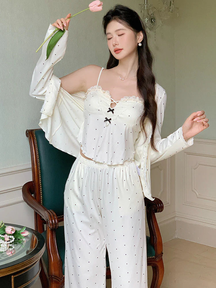 Dotted Elegance Loungewear Set