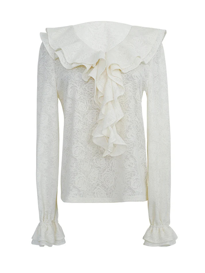 Romantic Floral  Ruffle Blouse