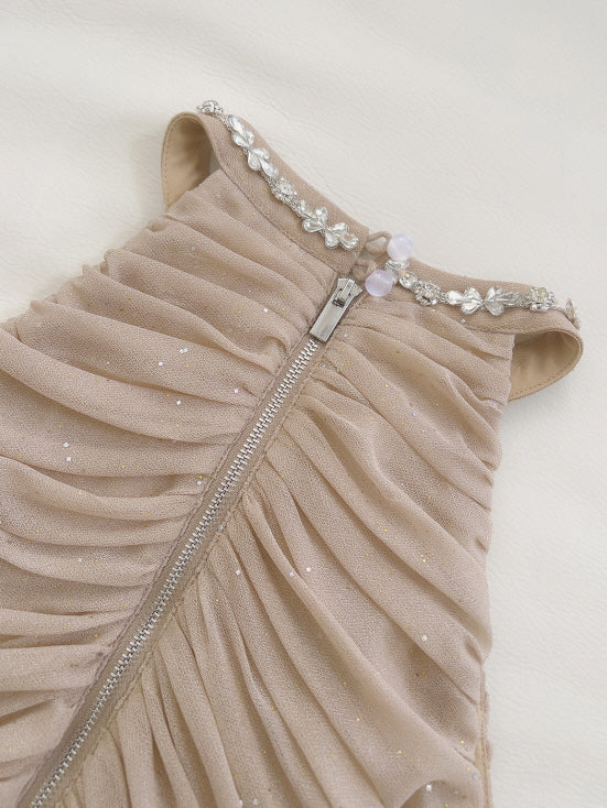 Glitter Blossom Embellished Mini Dress