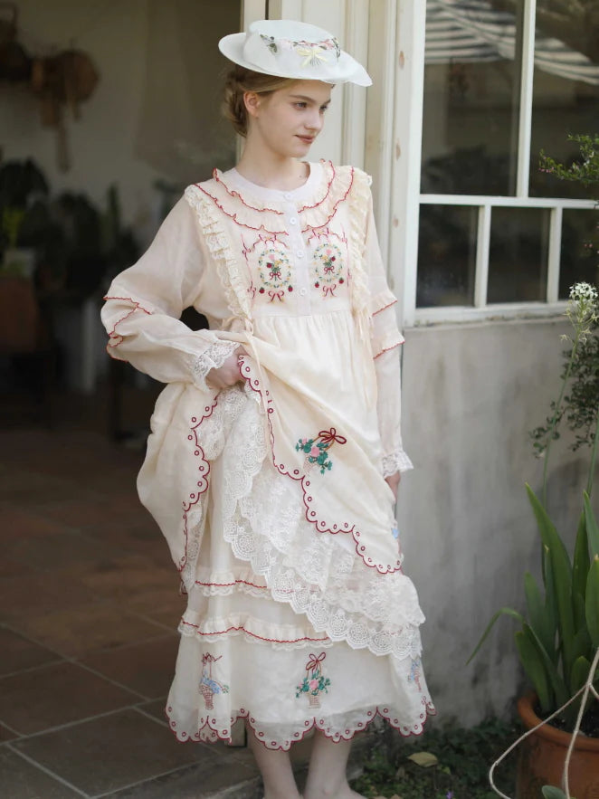 Ramie Embroidered Garden Dress