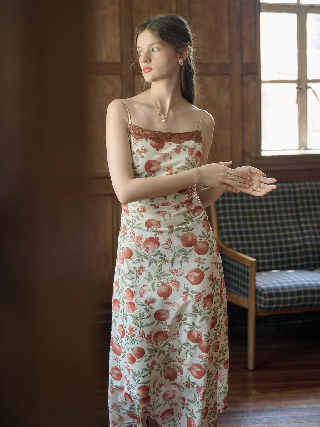 Vintage Pomegranate Slip Dress