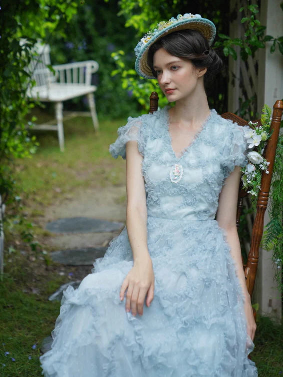 Light Blue Princess Ruffle Garden Dress