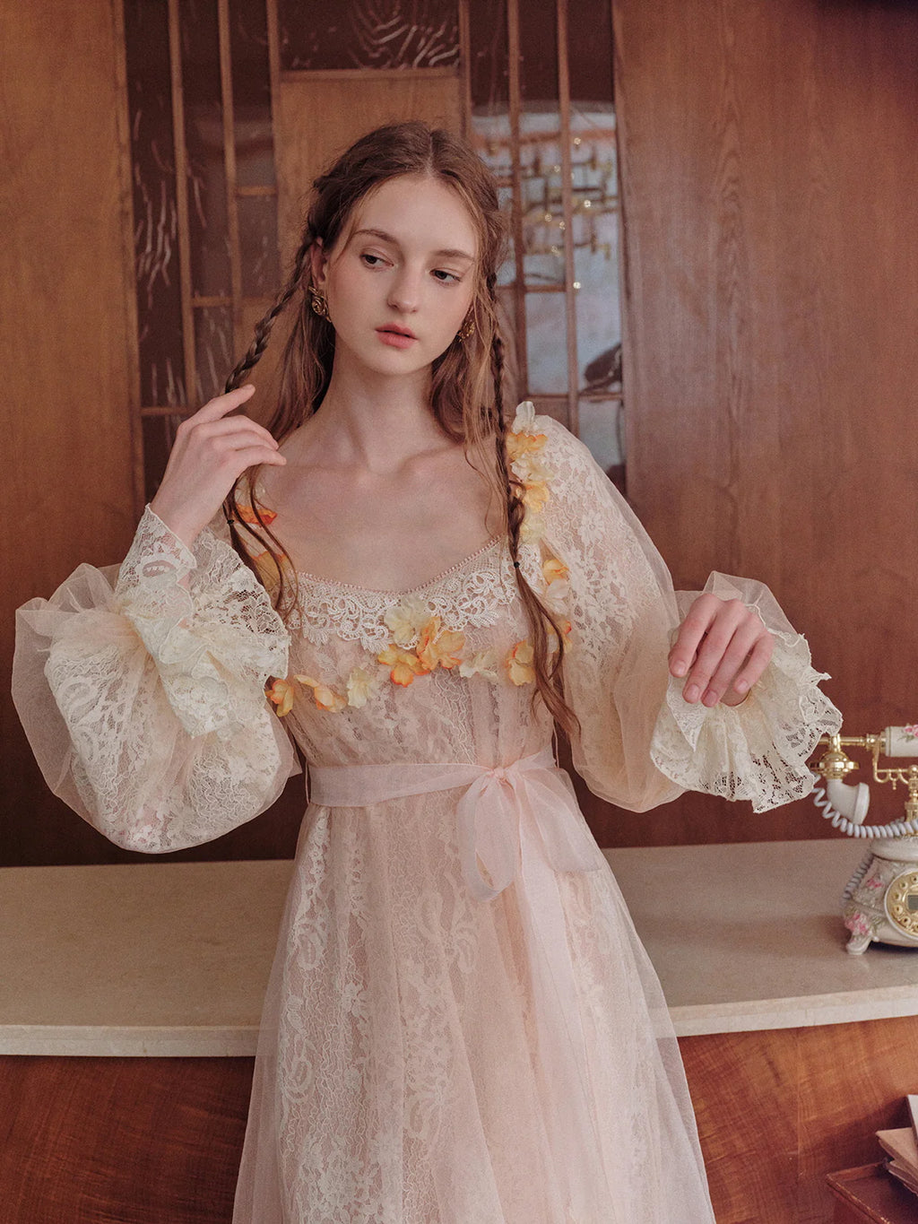 Sunset Blossom Lace Dress