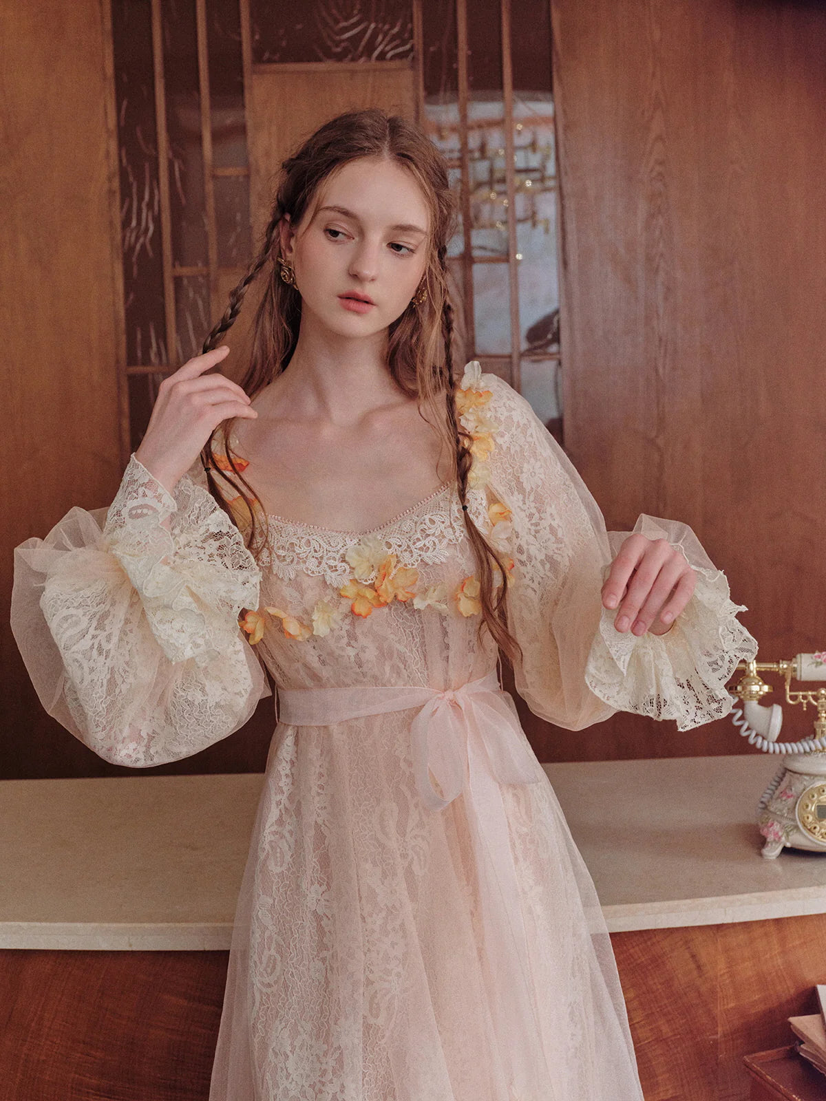 Sunset Blossom Lace Dress