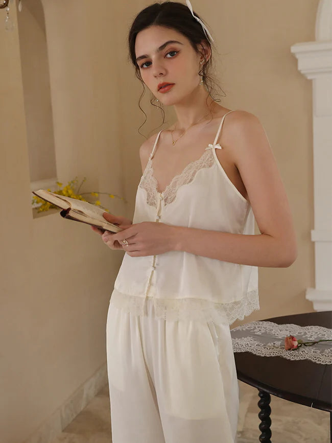 Serenity Lace Ivory Loungewear Trio