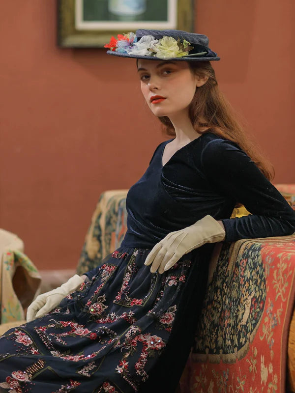 Velvety Symphony of Elegance Dress