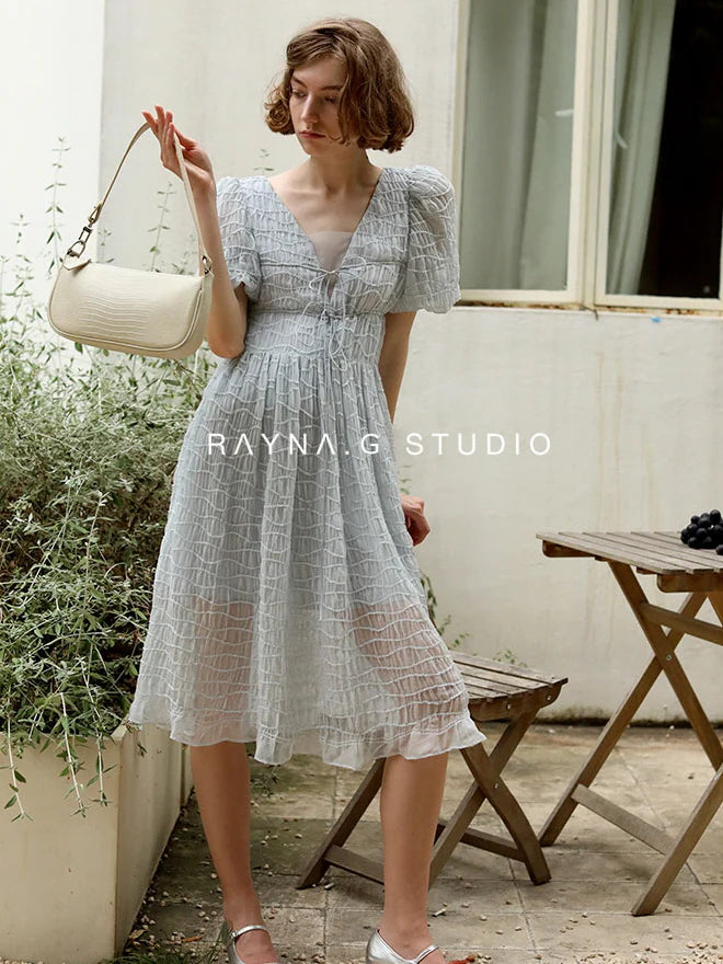 Ethereal Blue-Grey Fairy Dress