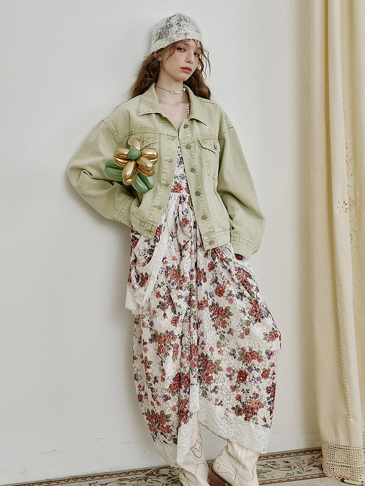 Fairytale Rose Draped Lace Dress