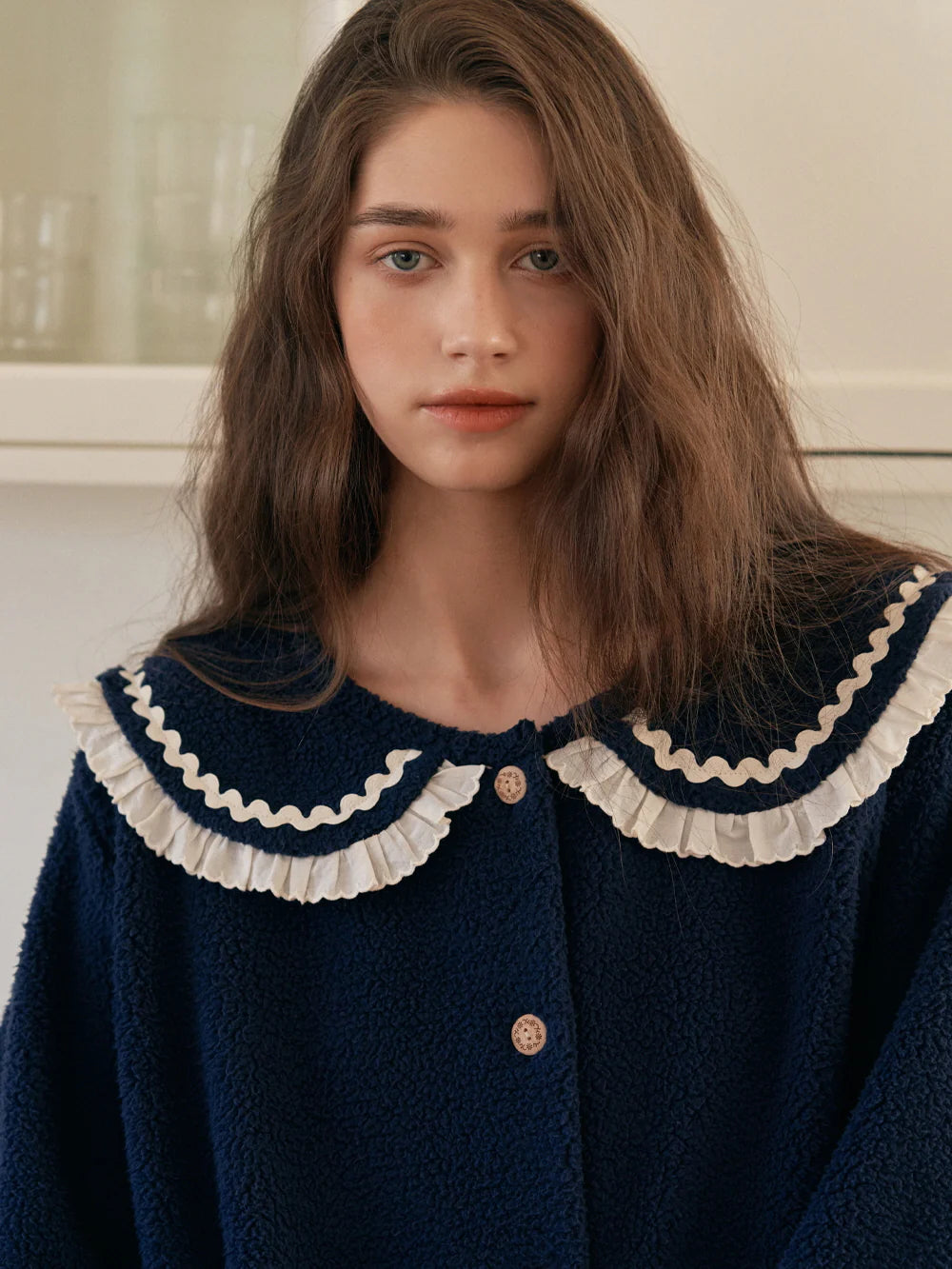 Midnight Ruffle Fleece Pajama Set