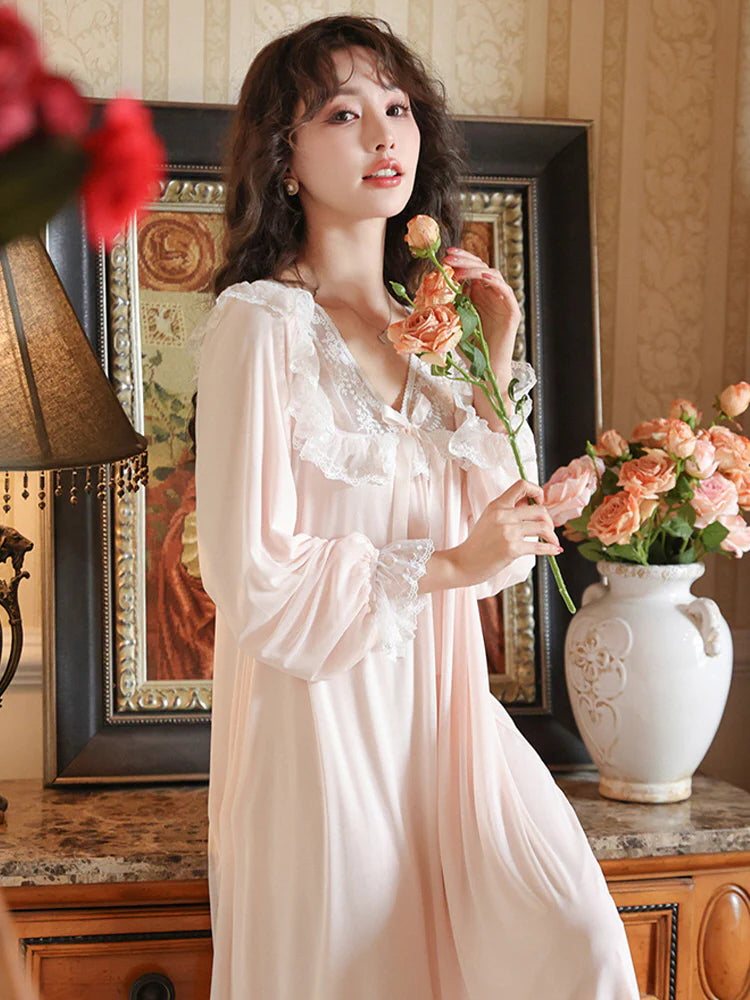 Moonlit Vintage Lace Nightgown