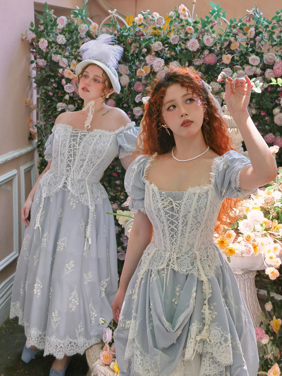 Regency Garden Lace Corset Dress