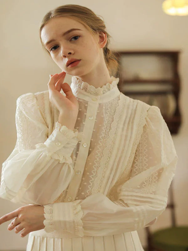 Classic Ivory Lace Story Blouse