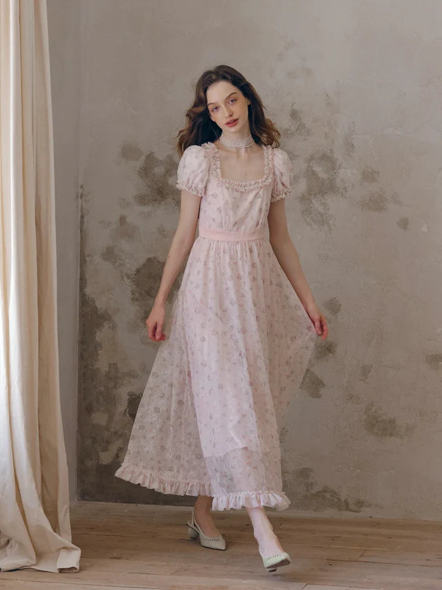 Blush Lace Blossom Dress